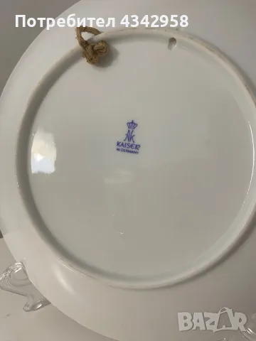 Kaiser.1979-1990г.Порцеланова чиния за стена., снимка 4 - Антикварни и старинни предмети - 49437611