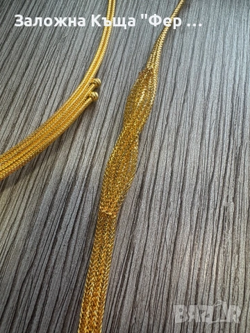 Златен комплект гривна и колие, снимка 3 - Бижутерийни комплекти - 53427988