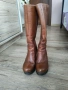 Кафяви ботуши естествена кожа, 38 номер, снимка 2