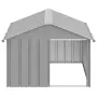 vidaXL Кучешка къща сива 116,5x153x81,5 см поцинкована стомана, снимка 5