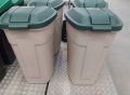Боклукчийска кофа, контейнер за смет отпадъци с капак и колелца56 x 52 x 88, 110 литра 