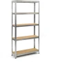 Стелаж Smart Storage 954575, Метален, 180x75x40 см, 5 MDF рафта, 100 кг/рафт, Поцинкован, Монтаж със, снимка 1