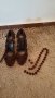 САНДАЛИ ВЕЛУР Sisley подарък гердан и обеци , снимка 1 - Сандали - 41511147