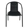 Стол, черен металик, плетен дизайн, 57x63x73см, снимка 3