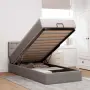 vidaXL Османска легло с матрак, таупе, 90x200 см, плат, снимка 2