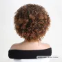 Афро къдрава кафява перука с оранжеви краища, снимка 4
