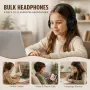 Нови Комплект 8 жични слушалки 3.5 мм регулируеми за училище деца таблет PC, снимка 4
