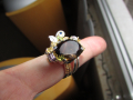925 сребърен пръстен с опушен кварц №385 подходящ за подарък, снимка 1 - Пръстени - 44743591
