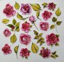 Изрязани елементи от картон Pink roses 25 бр - R037, снимка 1 - Други - 41562860