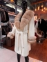 Луксозно Бяло  палто  - Лисица, снимка 3