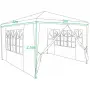 Градинска шатра павилион 3x4x2.5 м бяла – Парти шатра със стени, 4 прозореца и вход с цип, снимка 3
