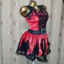 S Карнавална рокля в черно и червено , снимка 3
