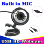 mini Web cam USB 2.0 уеб камера камера Digital HD 30 мега пиксела 6 LED с микрофон за компютър, снимка 1