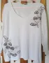 Американска бяла памучна блуза с красива бродерия, XL, снимка 1