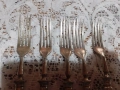 Стари антикварни посребрени вилици 5 + 1, снимка 4