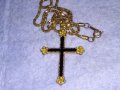 ПОЗЛАТЕНО МЕСИНГОВО КРЪСТЧЕ с ЕМАЙЛ ЛАК и ПОЗЛАТЕНА СТОМАНЕНА РЕТРО ВЕРИЖКА 38477, снимка 10
