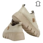 Бежови кецове на платформа- Daris Beige 11734, снимка 4