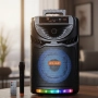 Преносима караоке тонколона с микрофон , 8W, RGB LED светлини, ДУ, Bluetooth, USB порт, TF/SD слот, снимка 9