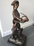 65см-12кг статуетка/стара английска бронзова скулптура/голяма фигура на ловец с куче, снимка 4
