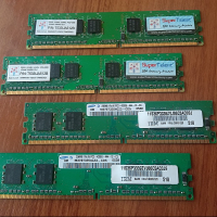 Лот DDR2 533MHz за настолен: Super Talent & Samsung, снимка 1 - RAM памет - 36399771