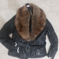 Зимно кожено яке, снимка 1 - Якета - 44244752