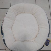 Бяло пухено легло с дънков десен за домашен любимец , снимка 4 - За кучета - 42237449