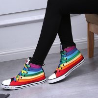 Цветни дамски кецове с принт Rainbow - Номер 36, снимка 9 - Кецове - 40307265