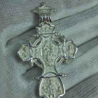 Голям сребърен кръст, снимка 2 - Колиета, медальони, синджири - 44571707
