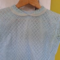 Дамска официална блуза от дантела с подплата р-р S-М, снимка 2 - Блузи с дълъг ръкав и пуловери - 41722326