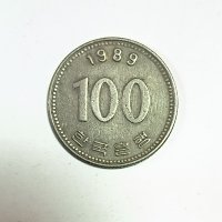 Корея 100 вон 1989 година е168, снимка 1 - Нумизматика и бонистика - 42447415