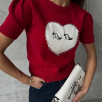 Дамска блуза с къс ръкав Miu miu /високо качество/, снимка 1 - Блузи с дълъг ръкав и пуловери - 44534510