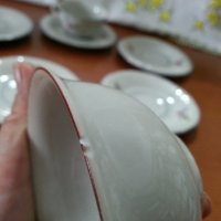 Стар български порцелан чинийки и чашки барок , снимка 7 - Антикварни и старинни предмети - 41085552