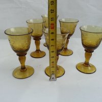 Ретро стъклени чашки цветно стъкло, снимка 3 - Антикварни и старинни предмети - 35985173