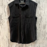 Дънкова нова мъжка черна риза без ръкави Zara S/M , снимка 9 - Ризи - 41773533