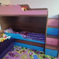 Детско двуетажно легло +  бюро , снимка 1 - Мебели за детската стая - 42483930