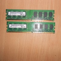 374.Ram DDR2 667 MHz PC2-5300,2GB,Micron.НОВ.Кит 2 Броя, снимка 1 - RAM памет - 40835530