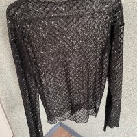 Елегантна блуза с пайети, снимка 1 - Блузи с дълъг ръкав и пуловери - 41889417