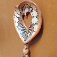Украса "Сърце"от керамика, снимка 3 - Декорация за дома - 35984657