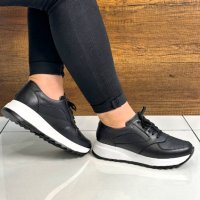 Дамски спортни обувки с връзки от естествена кожа , снимка 2 - Дамски ежедневни обувки - 42278131