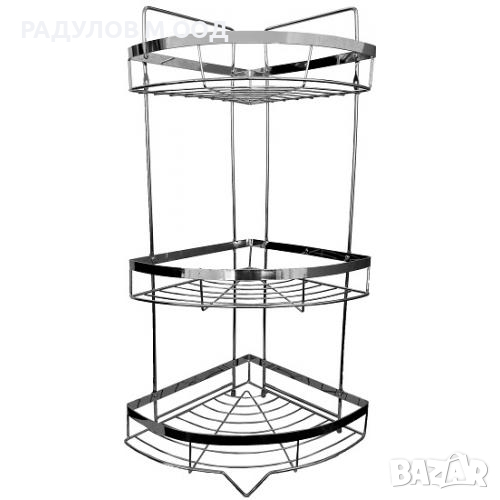 Ъглова етажерка за баня на три нива, стояща / 014761, снимка 1