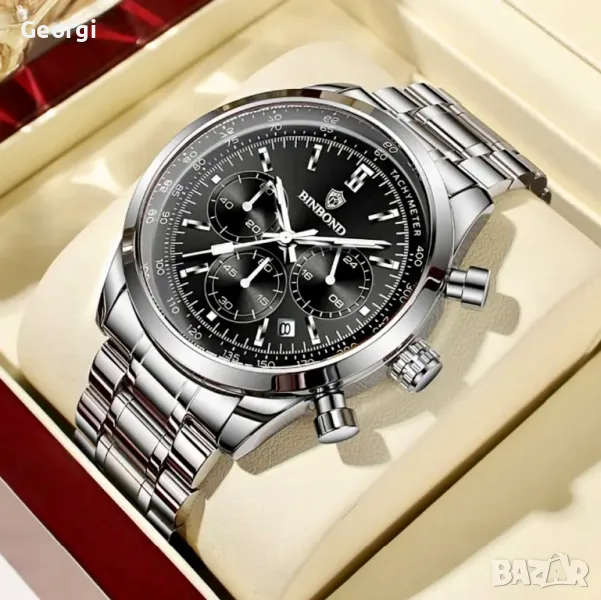 Мъжки, консервативно/функционален часовник Binbond*Metalic, Бизнес серия!, снимка 1