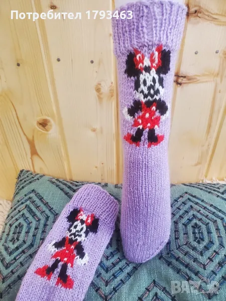  Ръчно плетени дамски чорапи размер 37, снимка 1