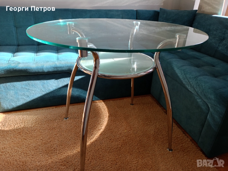 Стъклена маса на две нива, снимка 1