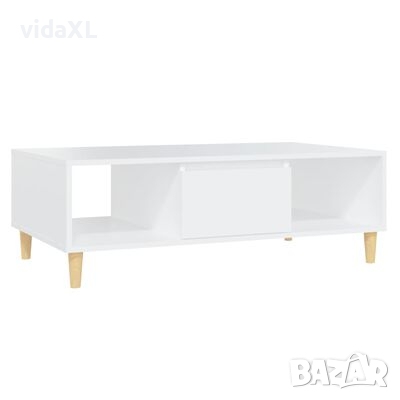 vidaXL Маса за кафе, бяла, 103,5x60x35 см, ПДЧ（SKU:806013, снимка 1