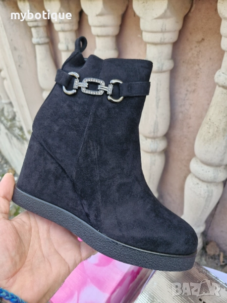 Дамски боти на платформа вата, снимка 1