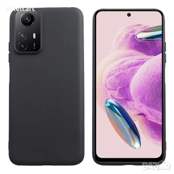 Силиконов калъф Soft Matte за Xiaomi Redmi Note 12S 4G, Черен, снимка 1