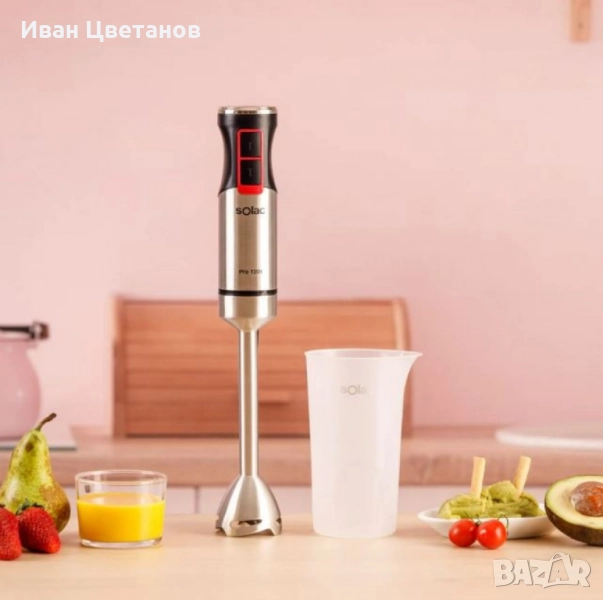 Ръчен пасатор Solac Pro 1201 – 1200W, 4 ножа, Turbo функция, стоманена приставка, мерителна чаша, снимка 1