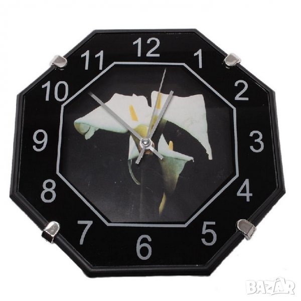 Стенен часовник с флорални мотиви, снимка 1