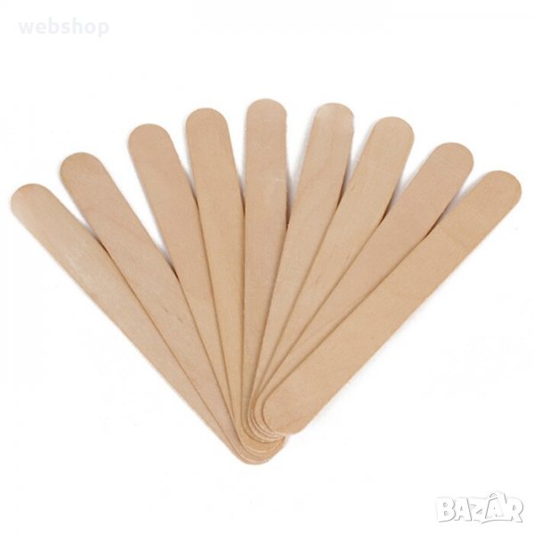 ДЪРВЕНИ ШПАТУЛИ ЗА КОЛА МАСКА, 100БРОЯ, снимка 1