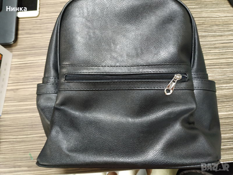 Дамска черна раница еко кожа, снимка 1